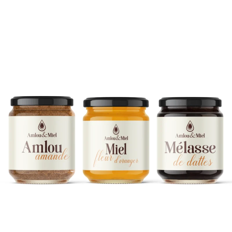 Pack sobhya - amlou, melasse de dattes, miel de fleur d'oranger